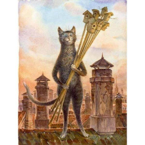 Рассвет и кот